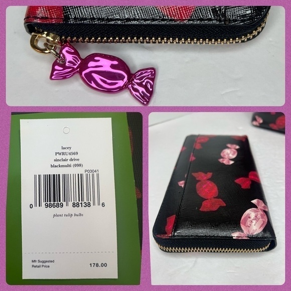 Kate Spade Candy Wrapper Bon Bon Tote Wallet Keychain Boxed Set Cedar Street NWT - Picture 13 of 16